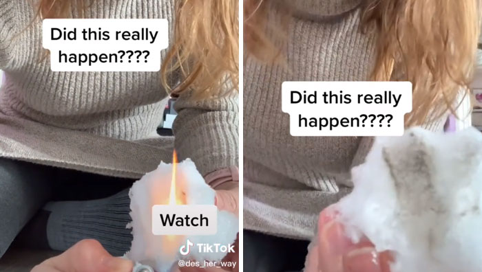 Conspiracy Theorists Claim That Snow In Texas Is Fake And They Burn It To Prove It Doesn’t Melt Conspiracy Theorists Claim That Snow In Texas Is Fake And They Burn It To Prove It Doesn’t Melt