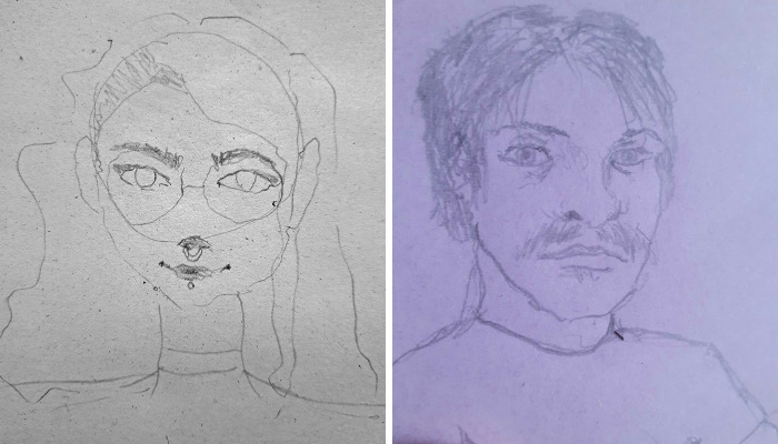 Hey Pandas, Draw A Self-Portrait With Your Non-Dominant Hand (Closed)