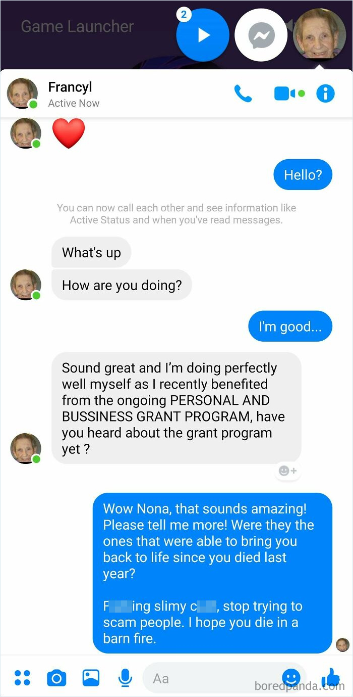 Message I Got From My "Grandma" A While Ago