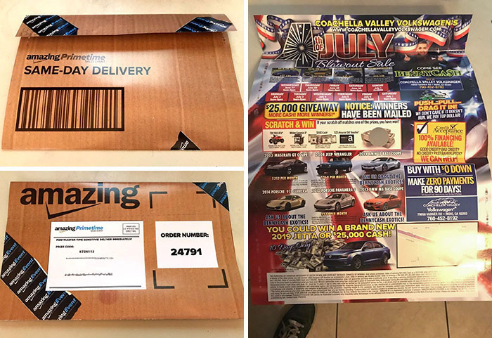 This Advertisement Designed To Look Like An Amazon Package