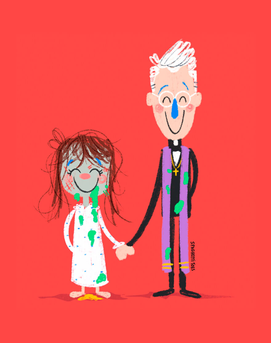 Regan And The Father Merrin From "The Exorcist"