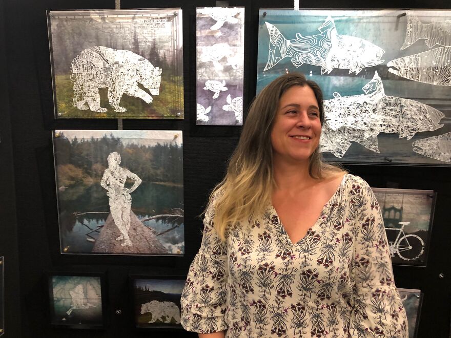 I Make Art Using Plexiglass, Maps, White Ink & Original Photography.