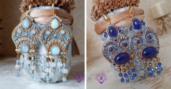 Earrings Made In The Style Of Russian Traditional Headwear