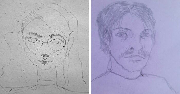 Hey Pandas, Draw A Self-Portrait With Your Non-Dominant Hand (Closed)