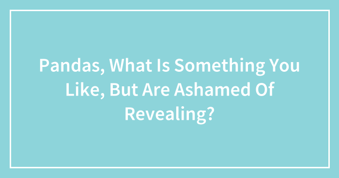 Pandas, What Is Something You Like, But Are Ashamed Of Revealing? (Closed)
