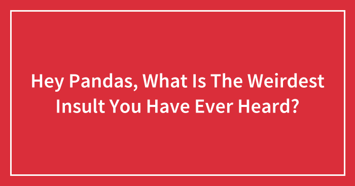 Hey Pandas, What Is The Weirdest Insult You Have Ever Heard? (Closed)