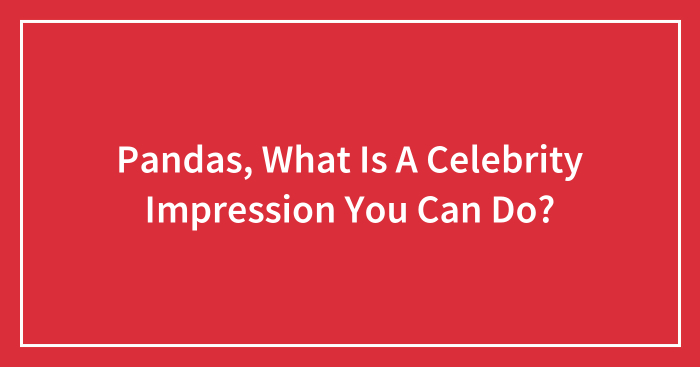 Pandas, What Is A Celebrity Impression You Can Do? (Closed)
