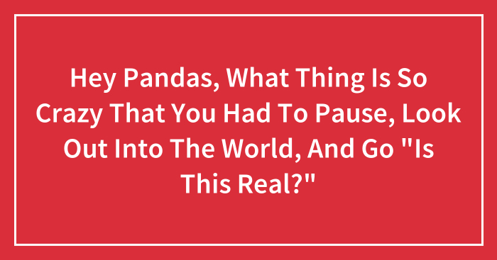 Hey Pandas, What Thing Is So Crazy That You Had To Pause, Look Out Into The World, And Go “Is This Real?” (Closed)