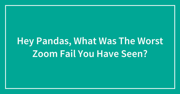 Hey Pandas, What Was The Worst Zoom Fail You Have Seen? (Closed)