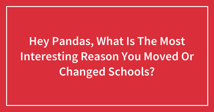 Hey Pandas, What Is The Most Interesting Reason You Moved Or Changed Schools? (Closed)