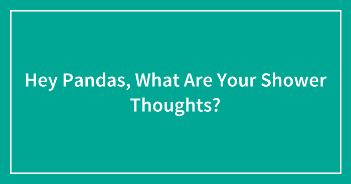 Hey Pandas, What Are Your Shower Thoughts? (Closed)