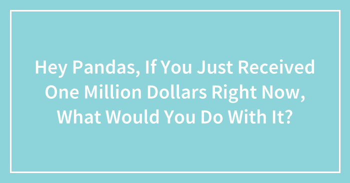 Hey Pandas, If You Just Received One Million Dollars Right Now, What Would You Do With It? (Closed)