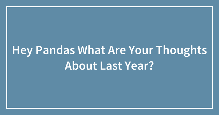 Hey Pandas What Are Your Thoughts About Last Year?