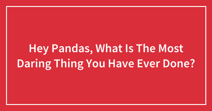 Hey Pandas, What Is The Most Daring Thing You Have Ever Done? (Closed)