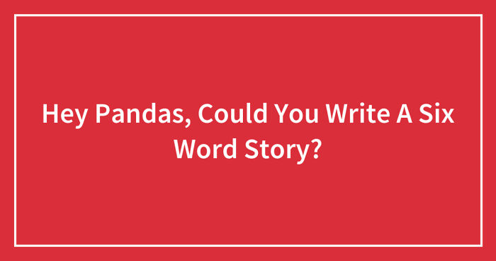 Hey Pandas, Could You Write A Six Word Story? (Closed)