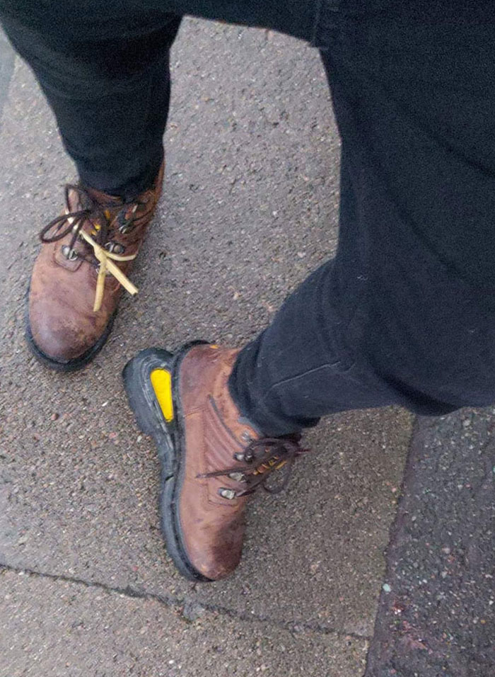 One Shoe Fell Apart On My Way To Work And After I Fixed It With A Rubber Band, I Tempted Faith By Walking Home From Work And This Happened