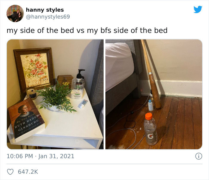 Women Are Comparing Their Side Of The Bed Vs. Their Boyfriends', And People Find The Similarities Between Men Hilarious