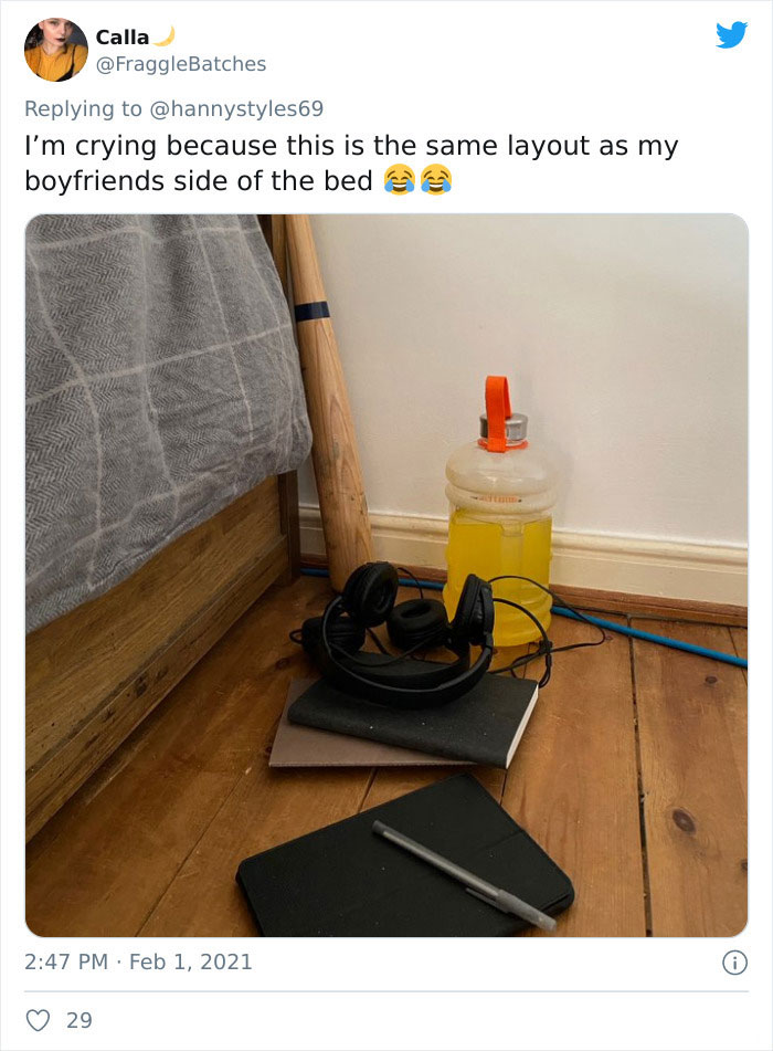 Women Are Comparing Their Side Of The Bed Vs. Their Boyfriends', And People Find The Similarities Between Men Hilarious