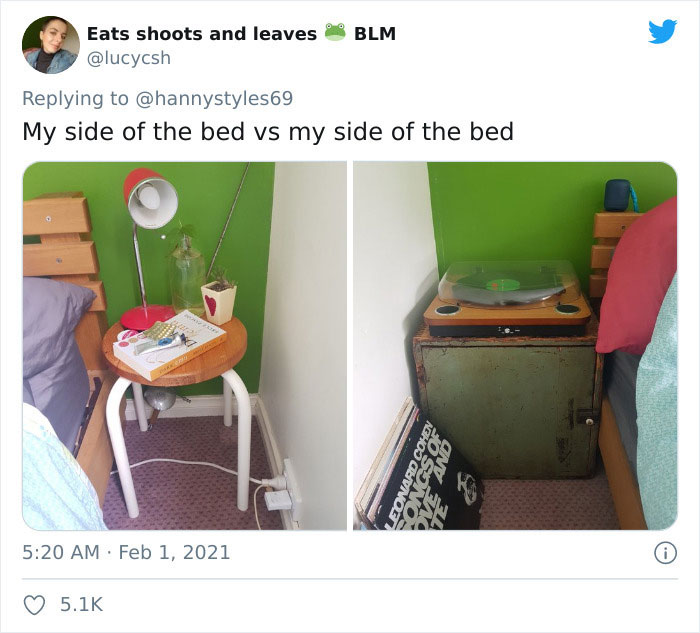 Women Are Comparing Their Side Of The Bed Vs. Their Boyfriends', And People Find The Similarities Between Men Hilarious Women Are Comparing Their Side Of The Bed Vs. Their Boyfriends', And People Find The Similarities Between Men Hilarious