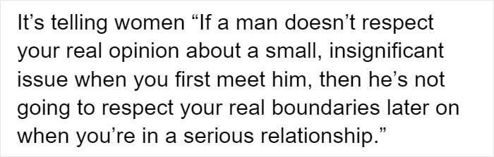 Woman Shares How She Tests Out Her Dates For Red Flags Before Going Out With Them, Starts A Heated Discussion Woman Shares How She Tests Out Her Dates For Red Flags Before Going Out With Them, Starts A Heated Discussion