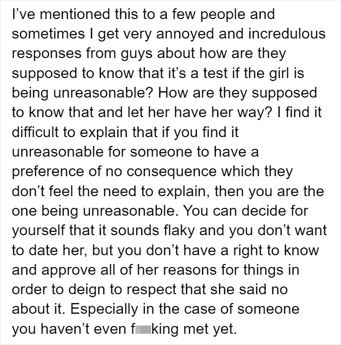Woman Shares How She Tests Out Her Dates For Red Flags Before Going Out With Them, Starts A Heated Discussion Woman Shares How She Tests Out Her Dates For Red Flags Before Going Out With Them, Starts A Heated Discussion