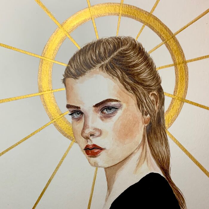 I Took A Watercolor Portrait Class Online And This Was Is Second Try