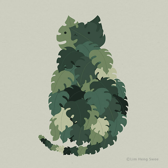 Cat + Monstera = Meowstera!