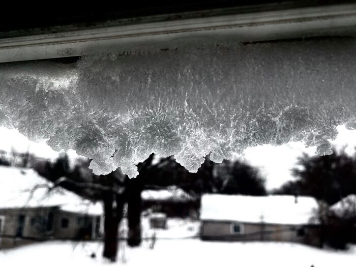Frost Accumulation On Bedroom Windowsill