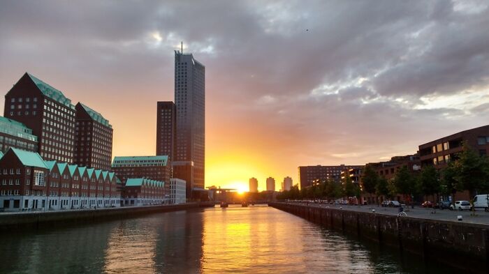 Sunset In Rotterdam (The Netherlands)