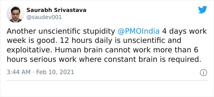 People Are Saying India's Idea Of 4-Day Work Week Is 'Rubbish' As They Expect People To Work 12 Hours Per Day