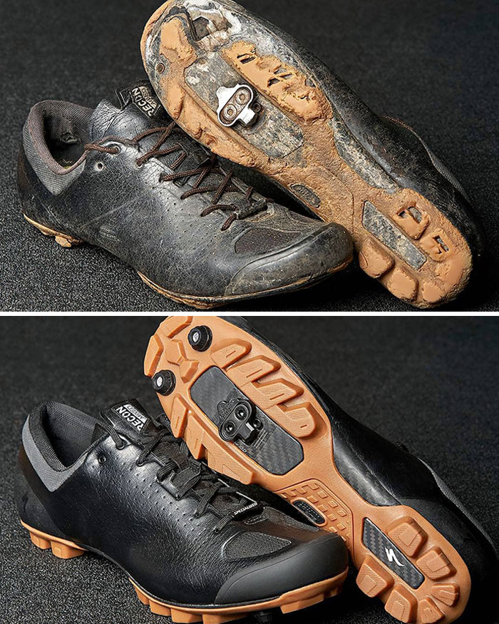 My Very Well Worn Pair Of Bicycle Shoes After 20,000+ Miles (Including A Bike Ride From Portland, Or, USA To Ushuaia, Argentina) Compared To The Same Model Brand New