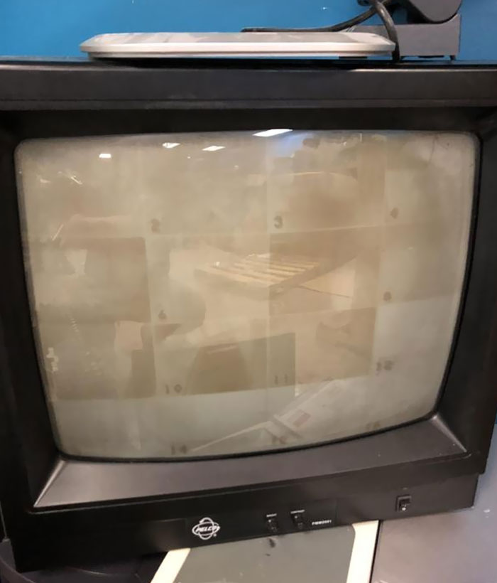 Thought You Might Like This. Crt Screen Burn In On A TV That Was Used As A Security Cam Monitor