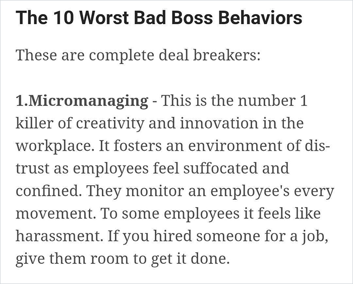 Person Explains How You Can Spot A Bad Boss Or Manager By Looking For These 10 Things