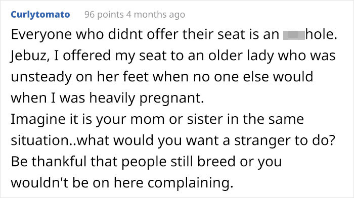 Guy Shares His Reasoning Behind Refusing To Give A Pregnant Lady His Bus Seat, People Are Not Convinced