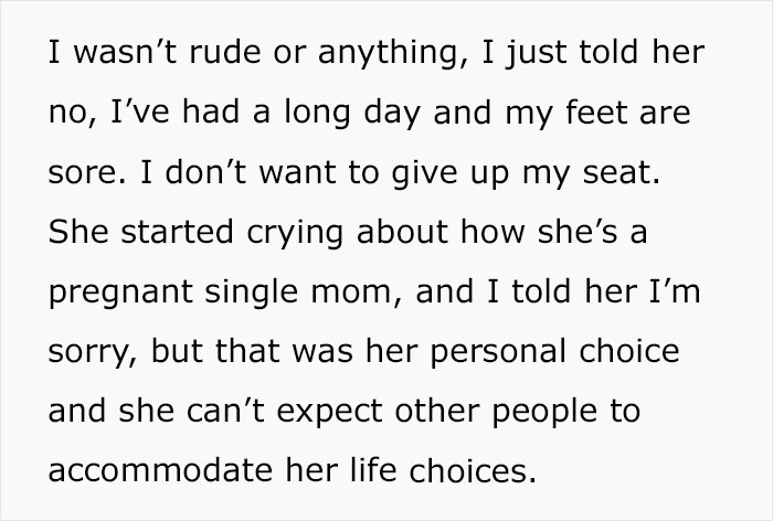 Guy Shares His Reasoning Behind Refusing To Give A Pregnant Lady His Bus Seat, People Are Not Convinced