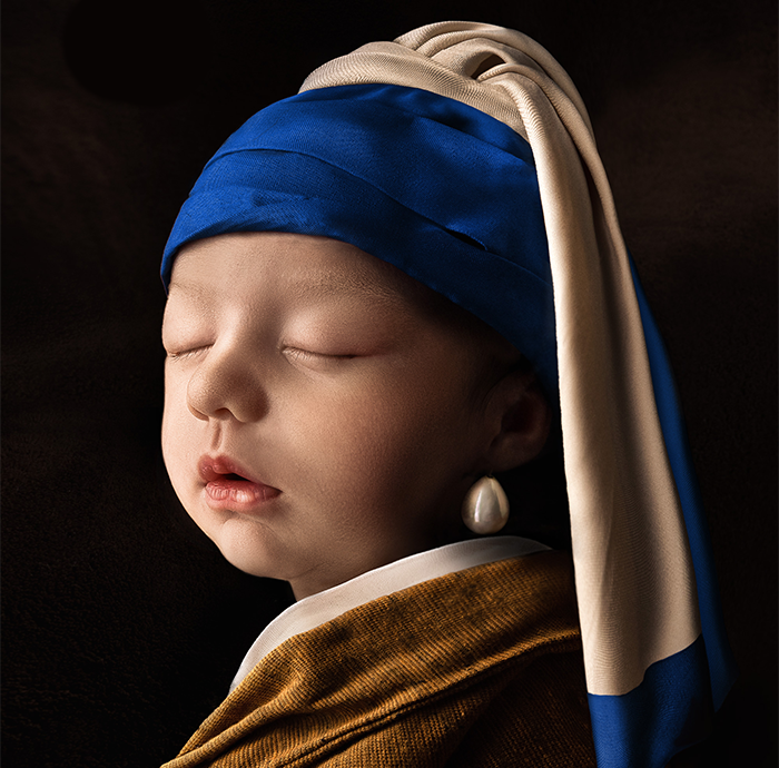 For His Newborn Daughter’s Photoshoot, This Dad Recreated Famous Paintings He And His Wife Love