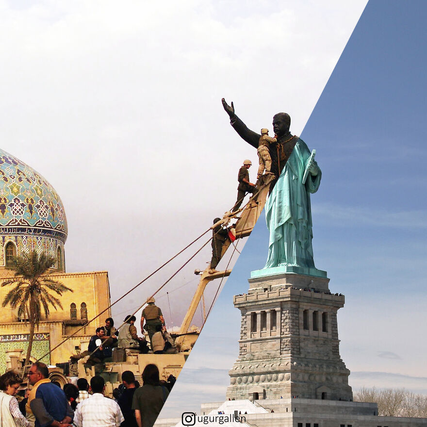 I Show The Contrast Between The Two Worlds That We Currently Live In By Combining Photos