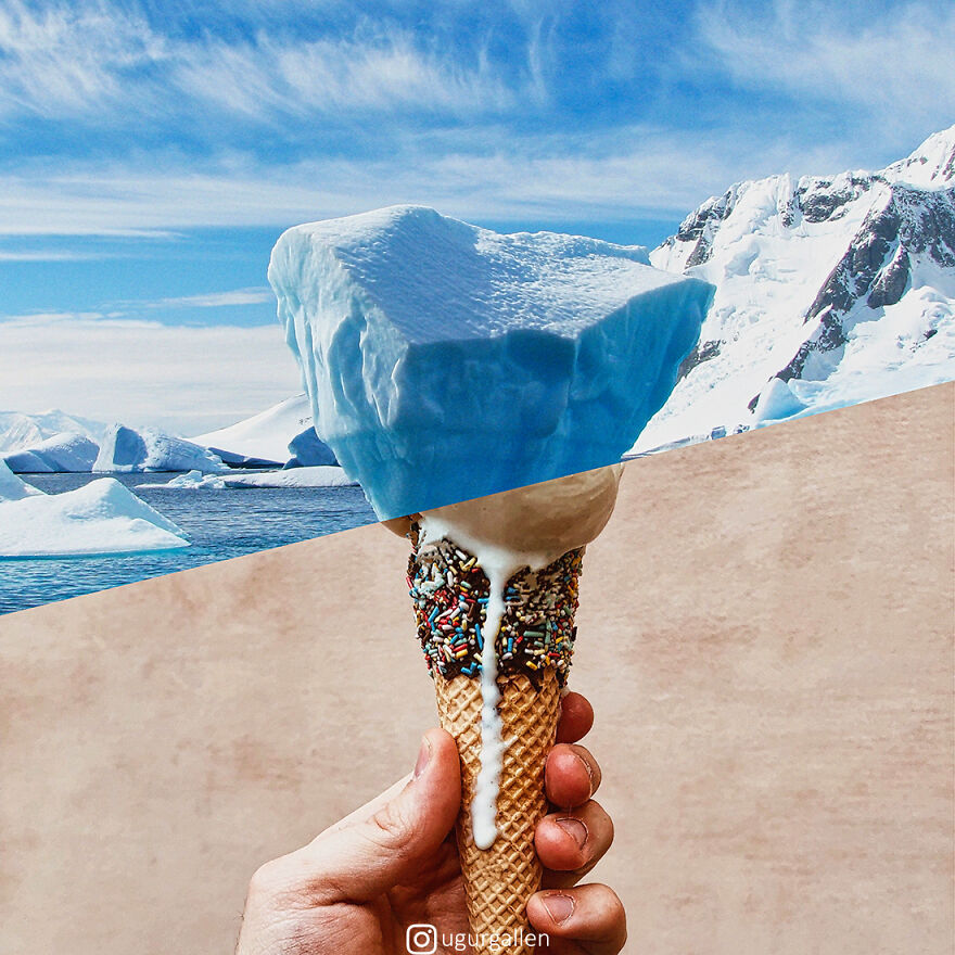 I Show The Contrast Between The Two Worlds That We Currently Live In By Combining Photos