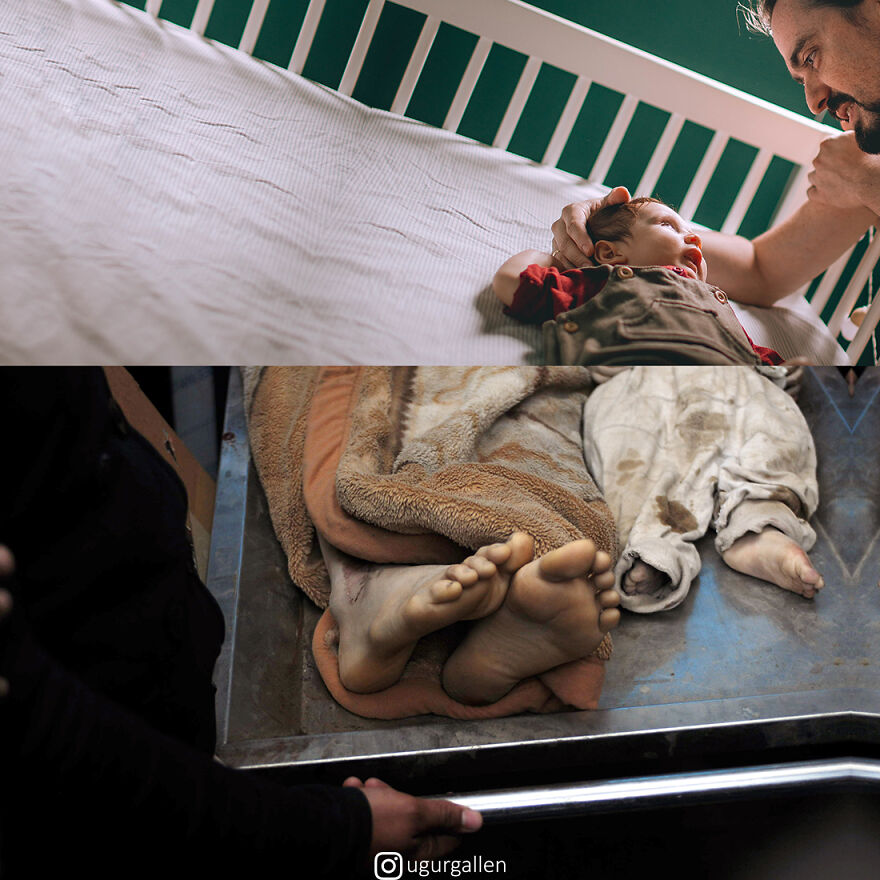 I Show The Contrast Between The Two Worlds That We Currently Live In By Combining Photos