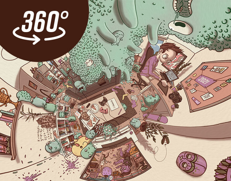 I Drew A New 360° Illustration With Pet Slimes