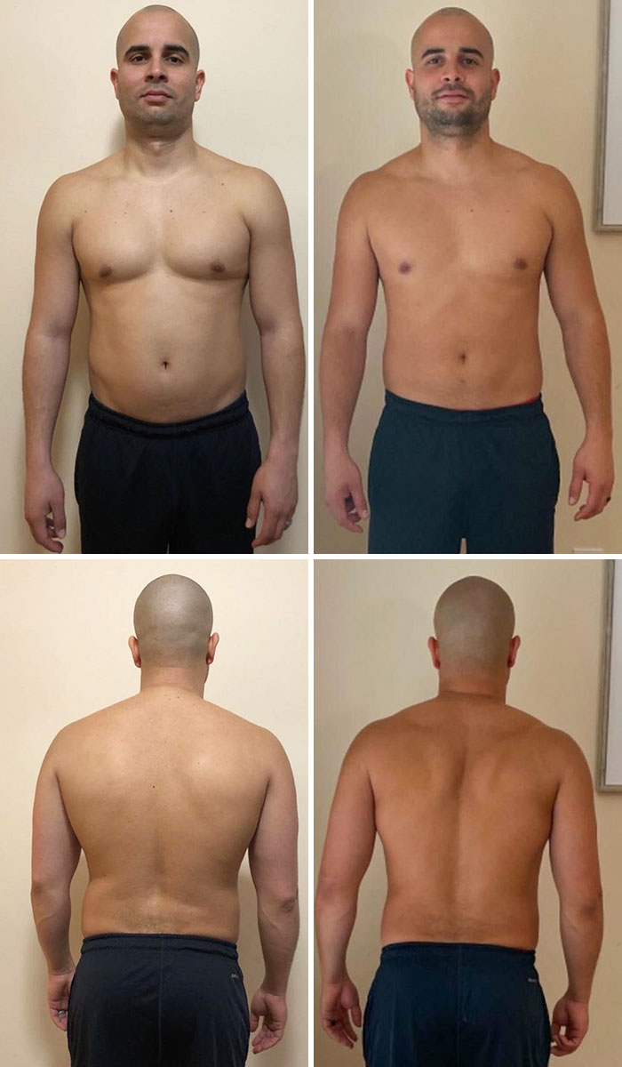 Day 1, 2020 On The Left. Day 1, 2021 On The Right. On The Left, I Weight 182 Lbs The One On The Right I Weight 183.9 Lbs