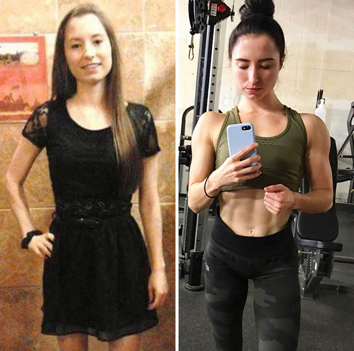 Muscle Growth Progress. Same Weight Different Body Composition