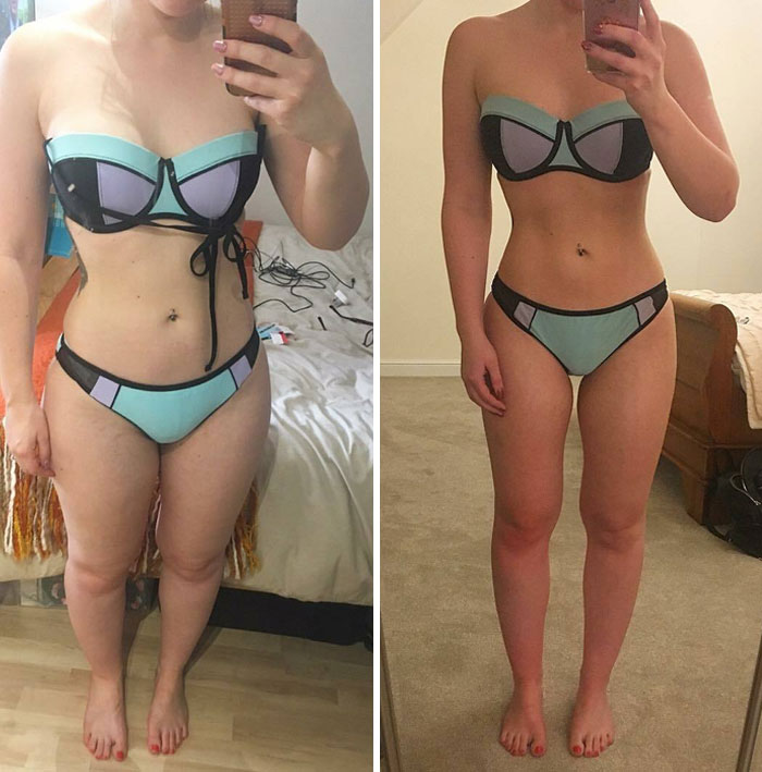 Same Girl, Same Bikini, Different Mindset. 0 Lbs Weight Difference! Working Towards A Healthier Body And More Importantly A Healthier Mind