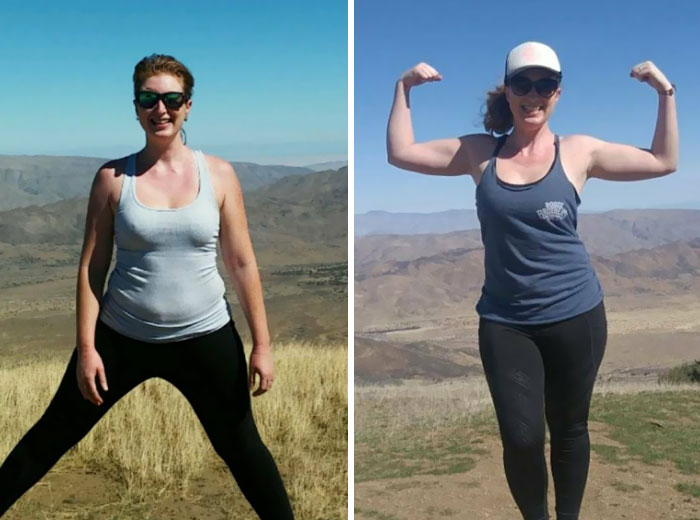 One Year Difference Isn't Bad. Same Weight In Both Photos