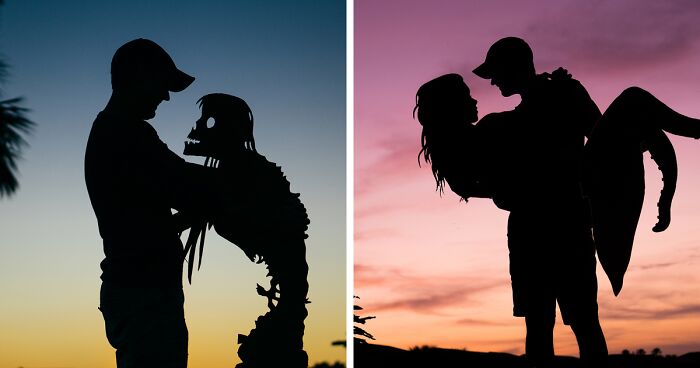 Valentine’s Day Is Coming, So I Made These 37 Selfie Date Cardboard Cutouts At Sunset To Get You In The Mood (47 Pics)