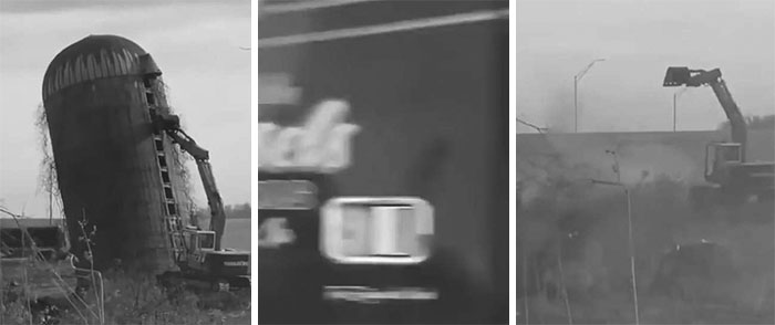 Person Tries To Record Cool Demolition Site, But Truck Gets In The Way Of The Best Part