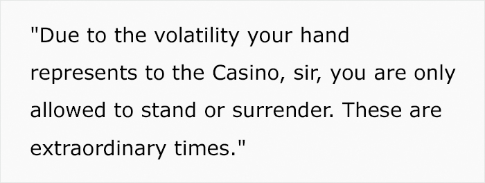 Redditor Explains How Pathetic Wall Street Millionaires Sound Right Now Using A Brilliant Casino Analogy Redditor Explains How Pathetic Wall Street Millionaires Sound Right Now Using A Brilliant Casino Analogy