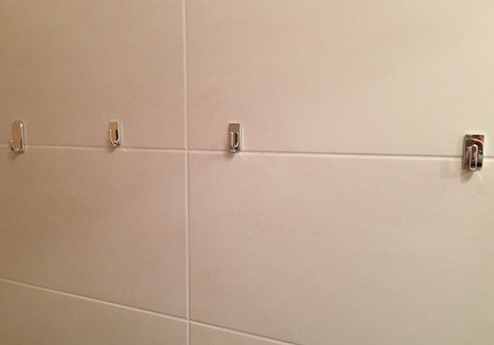 The Towel Hooks My Father Put Up In Our New Bathroom