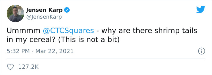 Person Finds Shrimp Tails In His Cinnamon Crunch Cereal, The Company Says It’s Just ‘Sugar’, People React With Memes Person Finds Shrimp Tails In His Cinnamon Crunch Cereal, The Company Says It’s Just ‘Sugar’, People React With Memes