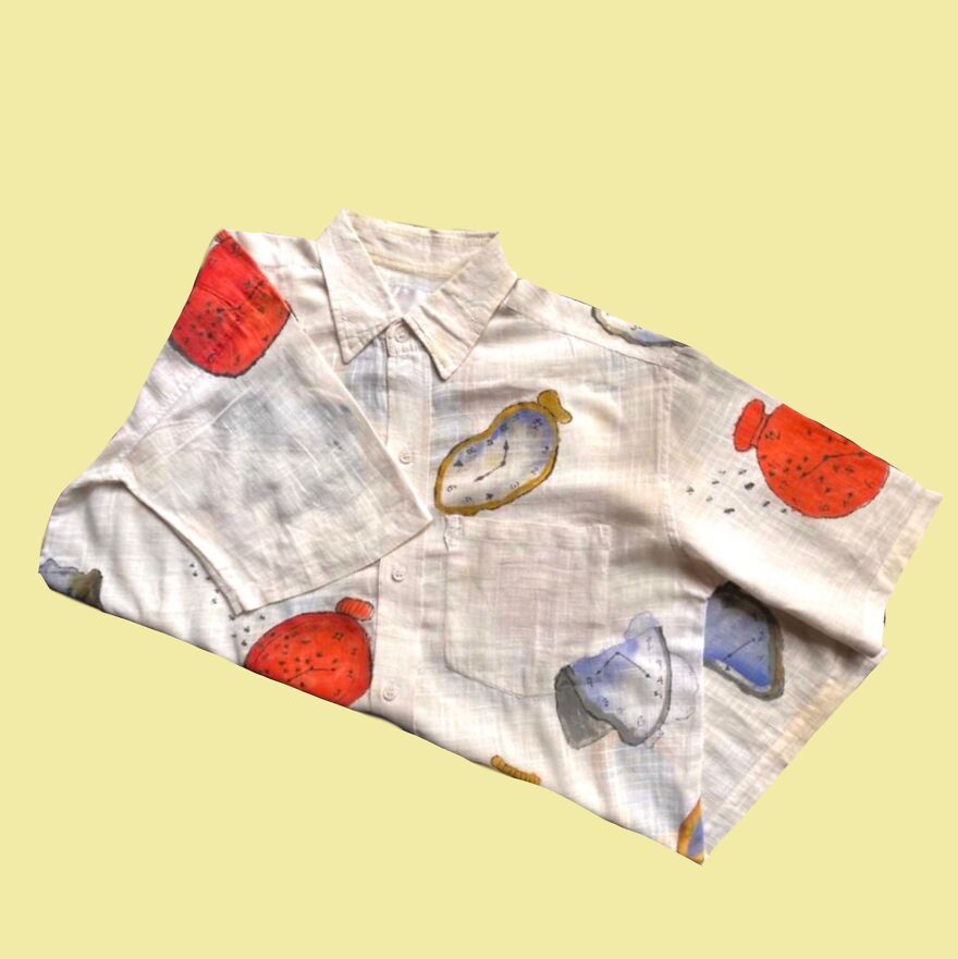 Dad's Old Shirt Comes Back To Life In Salvador Dali's Persistence Of Memory Painting